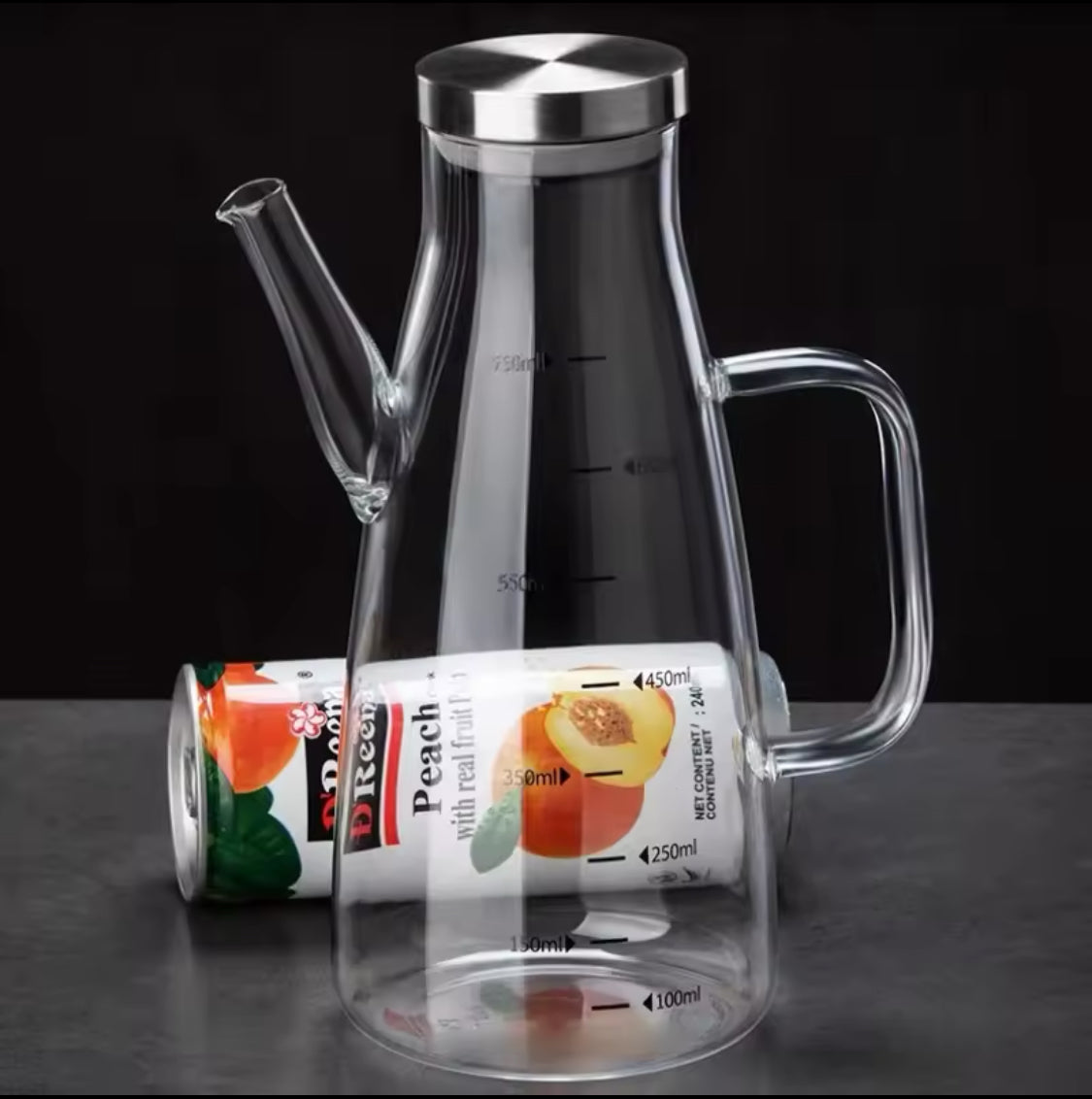 750ml Transparent Oil Jug, Glass Oil Dispenser, Transparent Oil Jug With Stainless Steel, Oil Glass Bottle, Anti-Leak Transparent Oil Bottle 750ml Transparent Oil Jug, Glass Oil Dispenser, Transparent Oil Jug With Stainless Steel, Oil Glass Bottle, Anti-Leak Transparent Oil Bottle